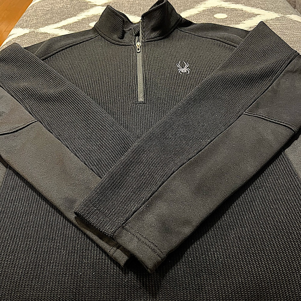 Mens SPYDER 1/4 Zip Pullover, Black Size XL and XXL
